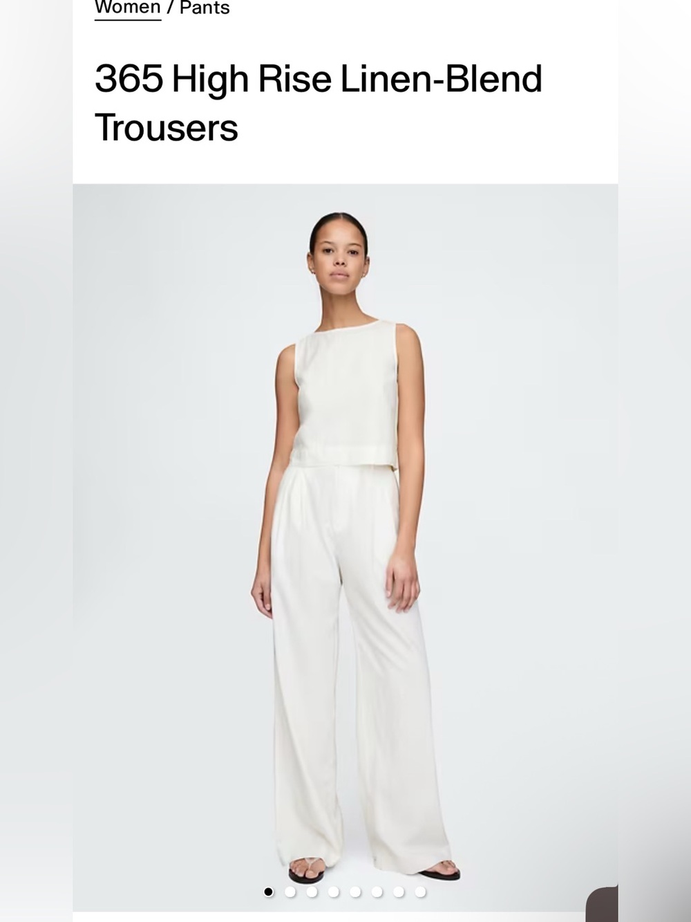GAP Off-White Wide-Leg Linen-Blend Trousers with Sleeveless Top